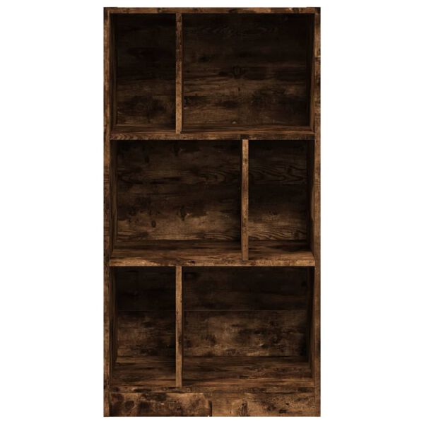 vidaXL Bookcase Smoked Oak Engineered Wood Medium Modern Bookshelves