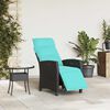 vidaXL Reclining Garden Chair Black Poly Rattan Standard