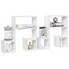 vidaXL Wall Shelf Set of 2 High gloss white Engineered wood Medium
