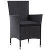 vidaXL Garden Table And Chair Black