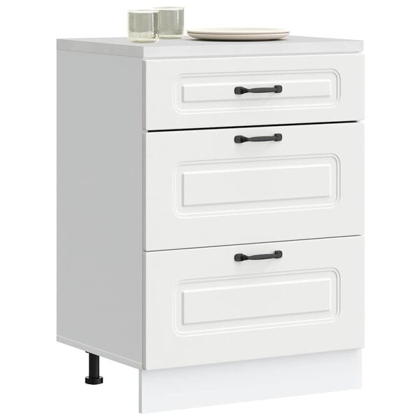 vidaXL Kitchen Base Cabinet White Engineered Wood Standard