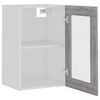 vidaXL Hanging Glass Cabinet Gray sonoma Engineered wood, glass Medium