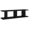 vidaXL Wall Shelf Set of 2 Black Engineered wood 29.5x7.1x7.9 in