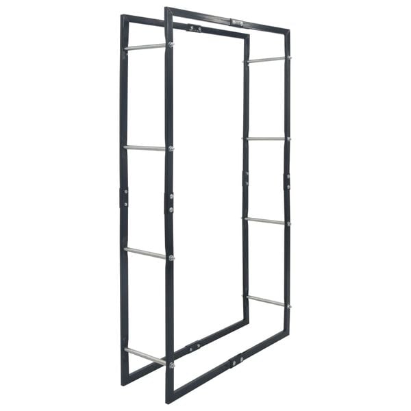 vidaXL Firewood Rack Black 31.5"x9.8"x59.1" Steel