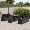 vidaXL Garden Sofa Set 9 pcs Black Poly rattan and powder-coated steel