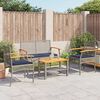 vidaXL Patio Lounge Set Grey PE Rattan Standard UV-resistant materials