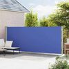 vidaXL Side Awning Blue Polyester with PU coating, powder-coated steel