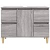 vidaXL Sink Cabinet Grey Sonoma Engineered wood, Solid eucalyptus wood