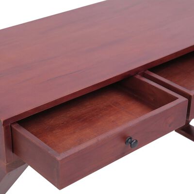 vidaXL Computer Desk Brown 52"x18.5"x30.3" Solid Mahogany Wood