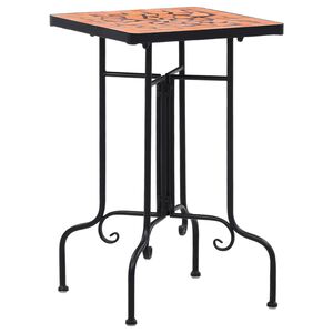 vidaXL Side Table Terracotta and Black Iron and Ceramic Small Durable