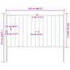 vidaXL Fence Panel with Posts Powder-coated Steel 5.6x4.1' White