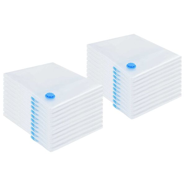 vidaXL Vacuum Storage Bags 20 pcs Transparent and blue 51.2" x 39.4