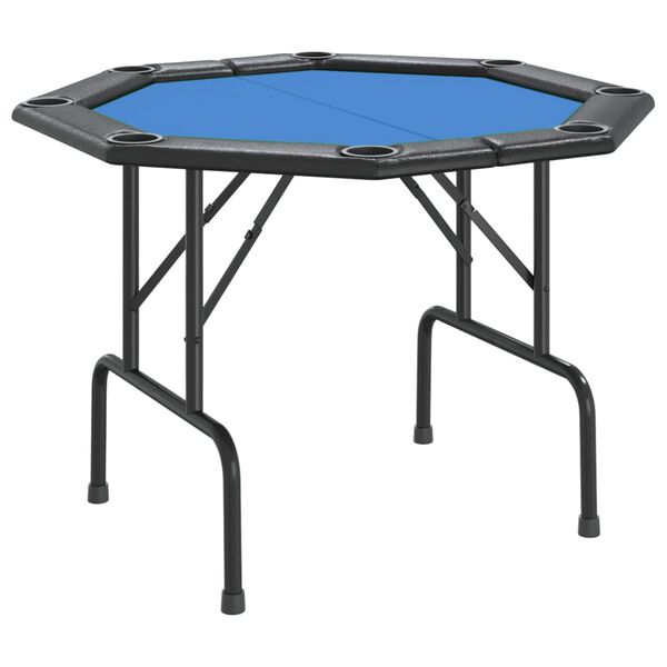 vidaXL Poker Table Blue Engineered wood, felt, artificial leather, steel