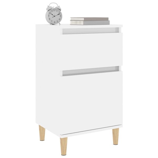 vidaXL Bedside Cabinet High gloss white Engineered wood Medium