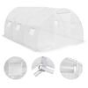 vidaXL Greenhouse White PE mesh fabric, galvanized steel 145.3ft²