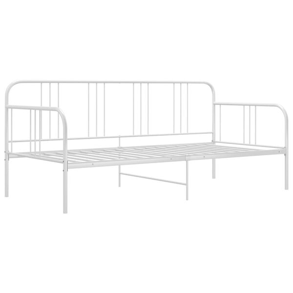 vidaXL Sofa Bed Frame White Metal Single