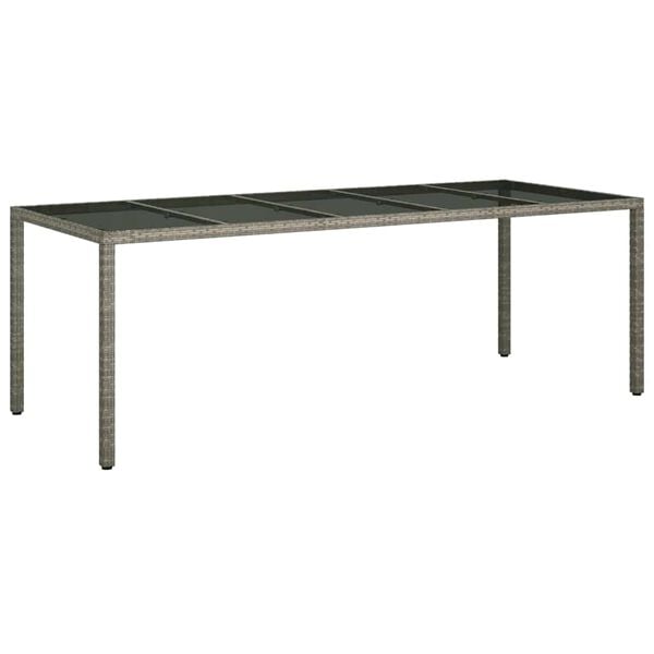 vidaXL Garden Dining Table Grey 98.43 x 39.37 x 29.53 in Poly Rattan