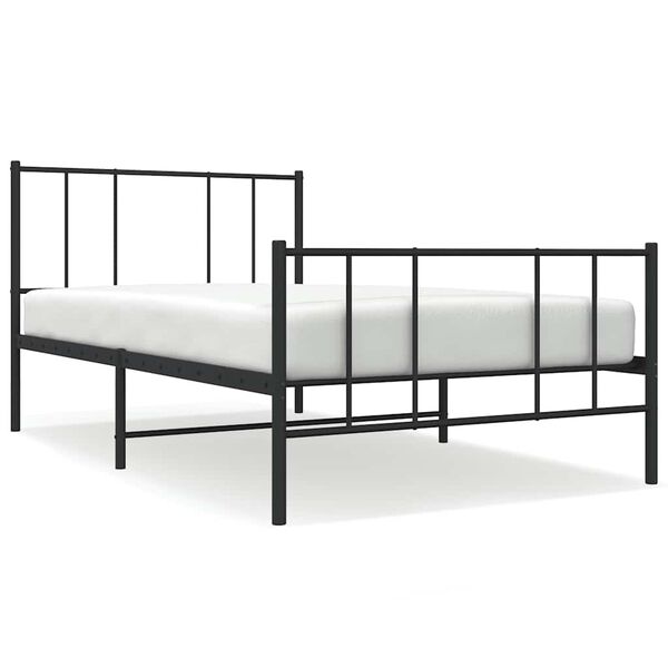 vidaXL Bed Frame Black Steel 39.4 x 74.8 in Bed Frame Rectangular