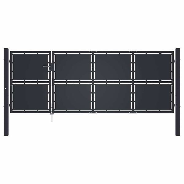 vidaXL Garden Gate Steel 137.8x49.2" Anthracite