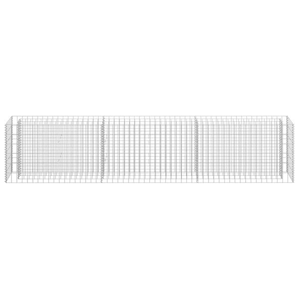 vidaXL Gabion Raised Bed Silver Galvanized Steel 106.3 x 11.8 x 23.6 in