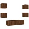 vidaXL TV Wall Unit Brown Oak Engineered Wood Medium TV Wall Unit