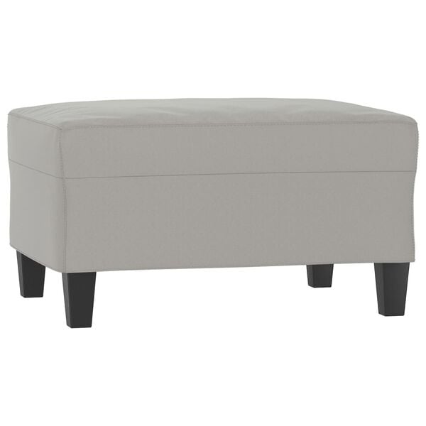 vidaXL Footstool Light grey 100% polyester microfiber fabric, plywood