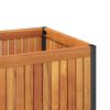 vidaXL Garden Planter 43.3"x11.8"x10.8" Solid Wood Acacia and Steel