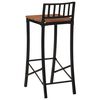 vidaXL Bar Chair Set of 4 Natural wood and black