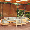 vidaXL Garden Lounge Set Cream Solid pine wood, fabric (100% polyester)