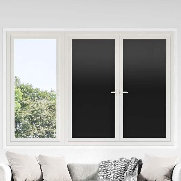 vidaXL Window Film Black PVC 23.6 x 393.7 in Adjustable Armrests