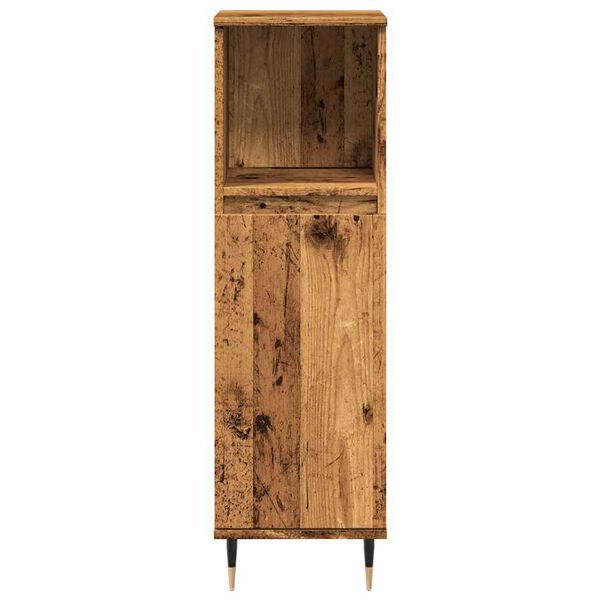 vidaXL Bathroom Cabinet Rustic wood Engineered wood and iron