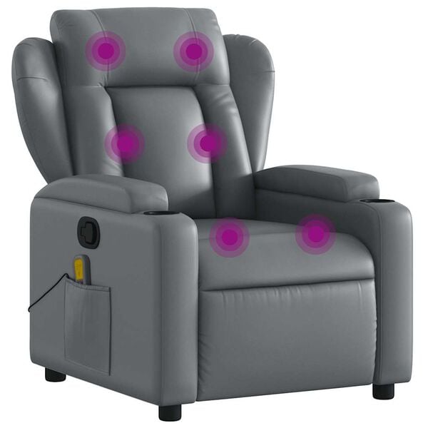 vidaXL Massage Recliner Chair Grey