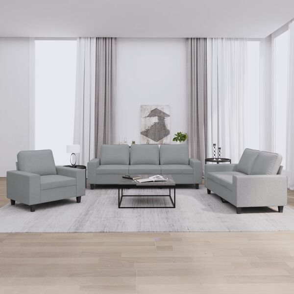 vidaXL Sofa Set Light Gray