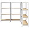 vidaXL 4-Layer Storage Shelves 4 pcs Silver Steel&Engineered Wood