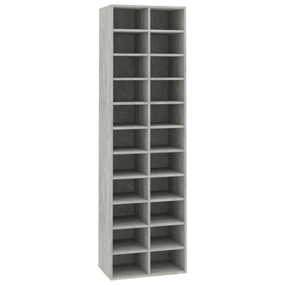 vidaXL Shoe Cabinet Concrete Gray 21.2"x13.3"x72" Chipboard