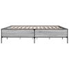 vidaXL Bed Frame Grey sonoma Engineered wood, Metal 78.7 x 78.7 in