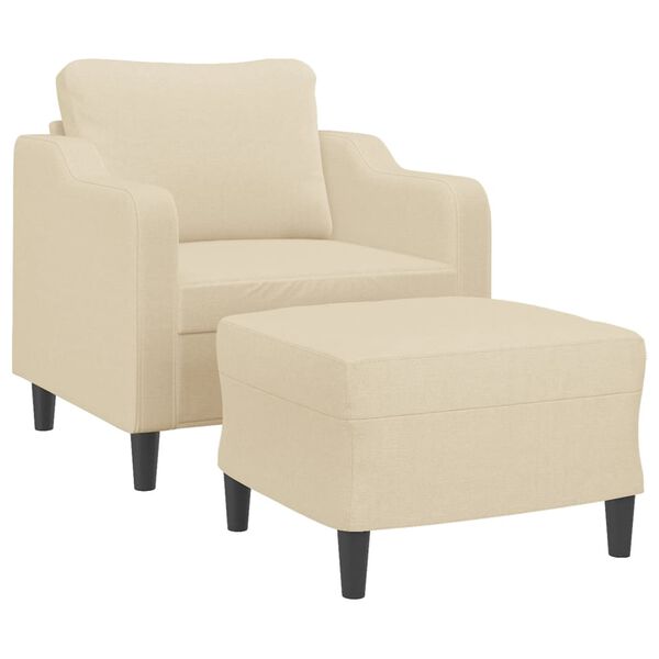 vidaXL Sofa Chair With Footstool Cream