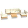 vidaXL Garden Lounge Set Cream Solid pinewood Medium Modular