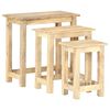 vidaXL Side Table Set of 3 Brown Solid Mango Wood Small to Medium