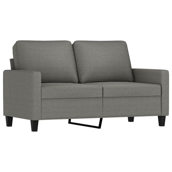 vidaXL 3 Piece Sofa Set with Cushions Dark Gray Fabric