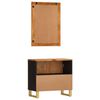 vidaXL 2 Piece Bathroom Cabinet Set Brown and Black Solid Wood Mango