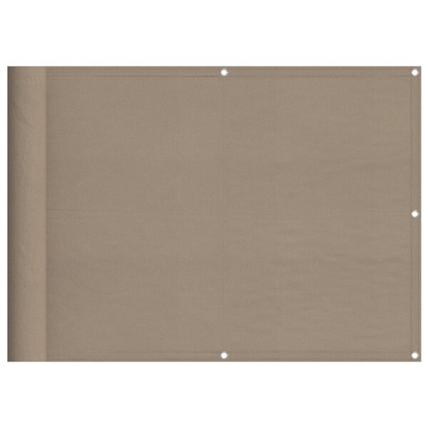 vidaXL Balcony Screen Taupe 29.5x315.0" 100% Polyester Oxford
