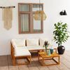 vidaXL Garden Lounge Set Cream, Natural Wood