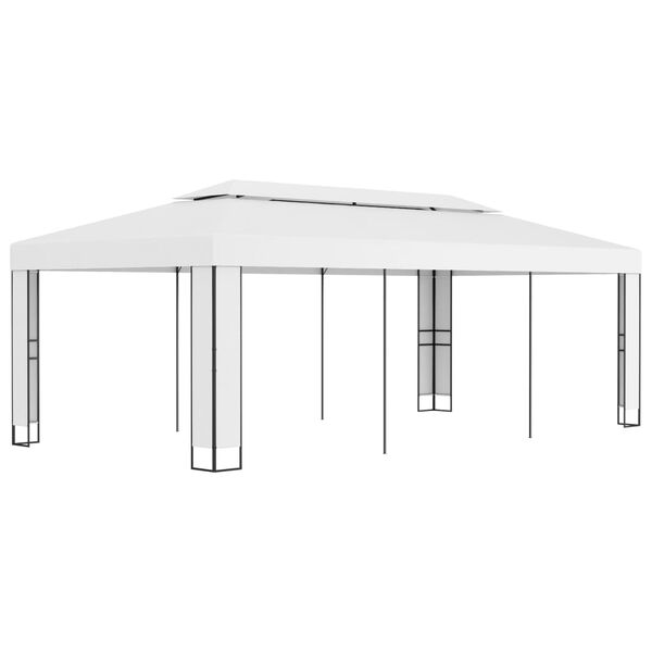 vidaXL Canopy White 100% Polyester, Powder-Coated Steel 10 x 20 ft