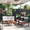 vidaXL Garden Lounge Set Cream Solid acacia wood Large Garden Lounge Set