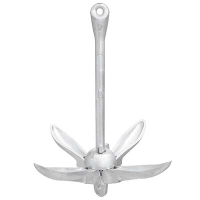 vidaXL Folding Anchor Silver 5.5 lb Malleable Iron