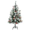 vidaXL Artificial Hinged Christmas Tree 150 LEDs & Ball Set 47.2"