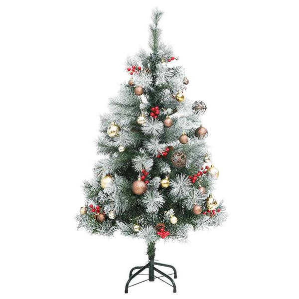vidaXL Artificial Hinged Christmas Tree 150 LEDs & Ball Set 47.2"