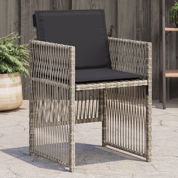 vidaXL Garden Chair Set of 4 Light Grey, Anthracite