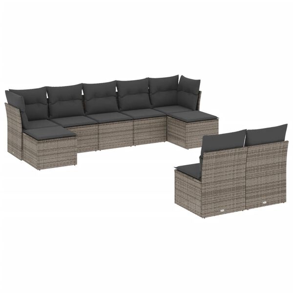 vidaXL Garden Sofa Set Grey